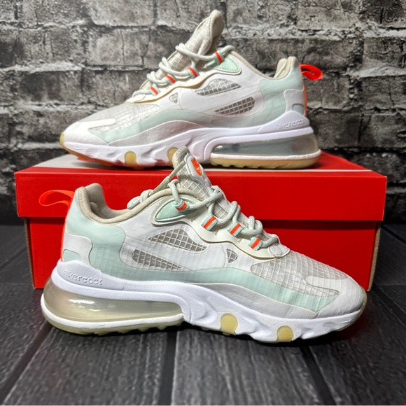 Nike Air Max 270 React Hyper Crimson Teal Tint White US Womens Size 7 CJ0620-100 - Picture 2 of 11